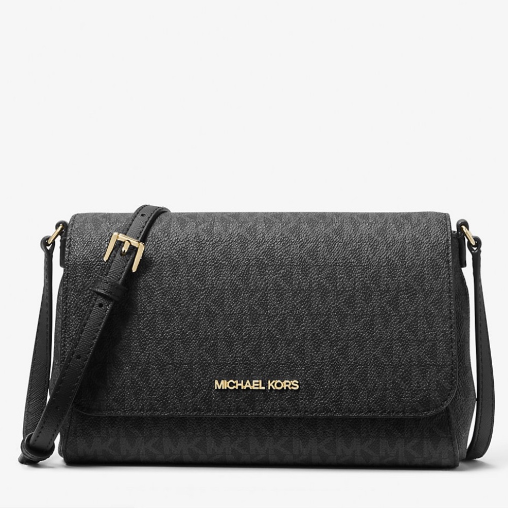 Michael Kors Charcoal Crossbody Bag with Gold Details